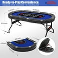 thumbnail image 4 of 10 Player Poker Table Foldable,Texas Holdem Poker Table,Portable Casino Table for Game Room Folding Poker Table/Game Table with Padded Rails and Cup Holders Poker Table top (84 in), 4 of 6