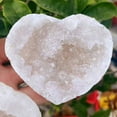 thumbnail image 3 of 1 Piece (1.97-2.76 inches) Natural Crystal Heart Stone Gel Ball White Crystal Gel Raw Stone Mineral Specimen Mini Treasure Bowl Decoration, 3 of 5