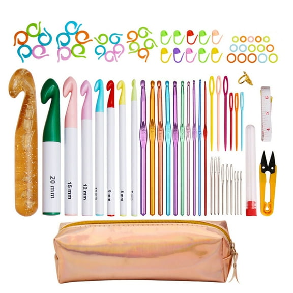 Sofullue 83 Pcs Soft Handles Crochet Needles Weave Yarn Kits Ergonomic Crochet Hooks Set
