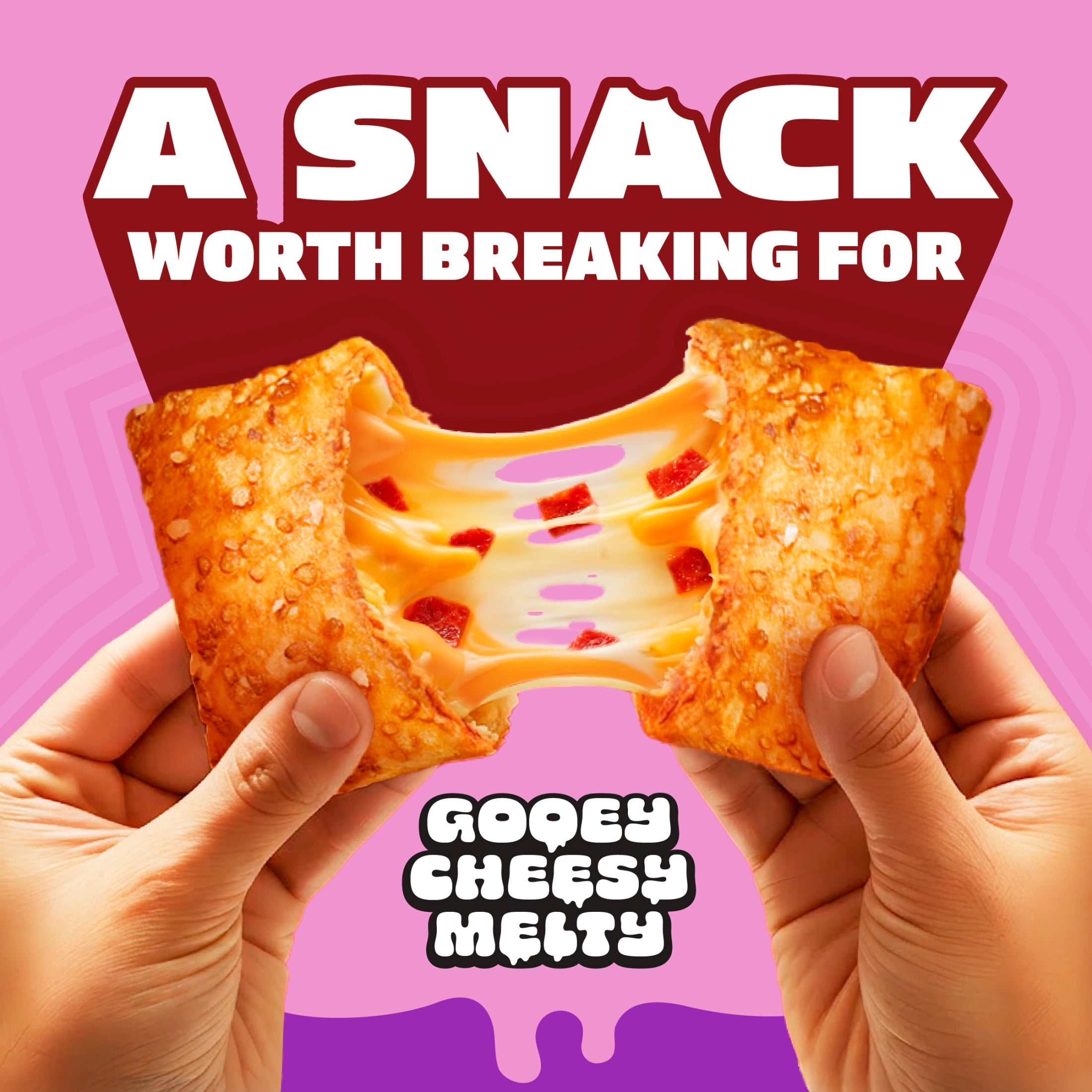 Hot Pockets Snack Breaks Cheesy Stuffed Pretzel Crust, Bacon & Cheese Snacks, 4 pack, 1 lb Box (Frozen)