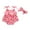 Pink, variant on Bagilaanoe Newborn Baby Girl Summer Rompers Print Sleeveless Bodysuits + Headband 3M 6M 12M 18M Infant One Piece Jumpsuit