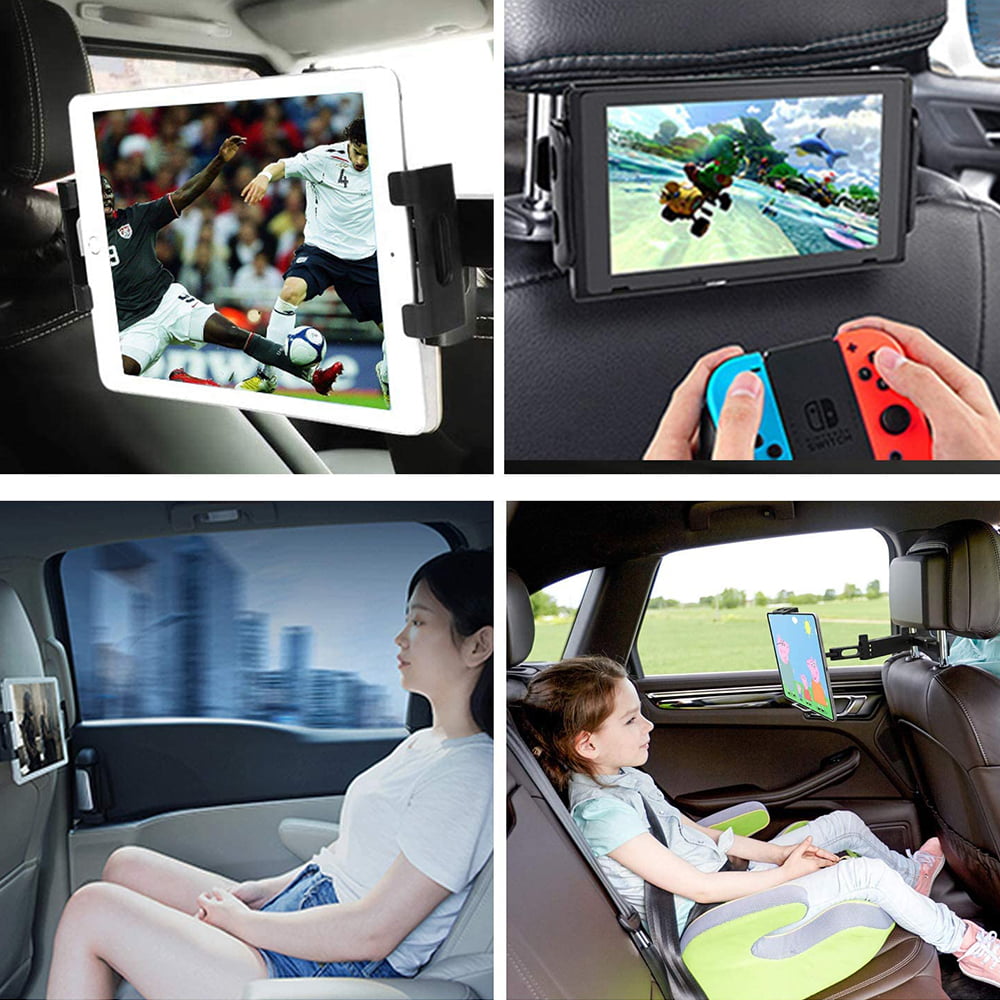 Tablet Holder for Car,iPad Car Mount,iPad Car Holder Back Seat,Secure and Stable,Compatible with 5-12 inch Smartphones or Tablets,Adjustable Distance,Viewing Angle,Rotating Screen 