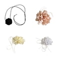 thumbnail image 4 of Qarigey Gargantilla de flores vintage para mujer, elegante francés para ocasiones especiales y textura satinada Accesorios de disfraces rosa, 4 of 6