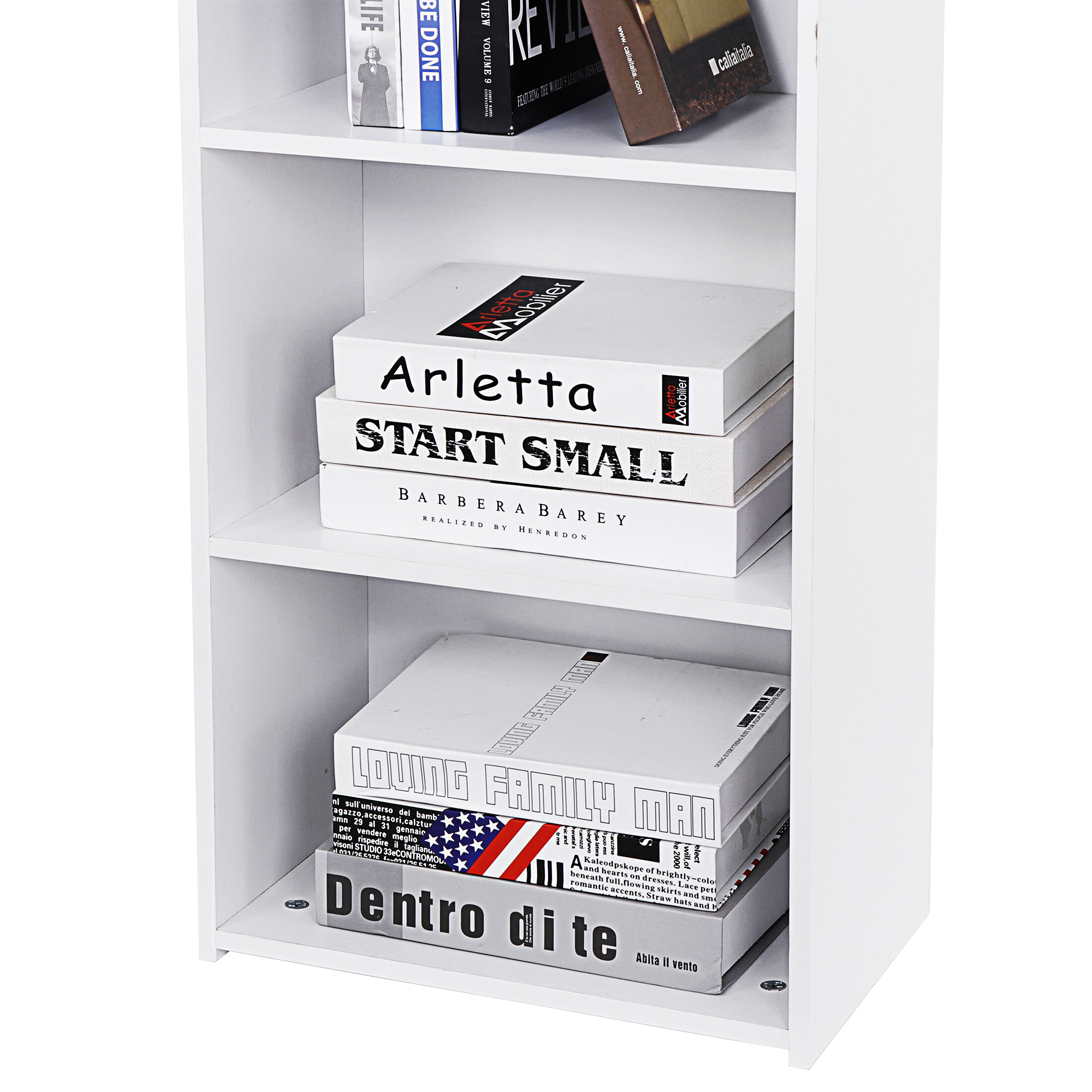 HomGarden 5-Tier Open Shelf Bookcase, White photo 3