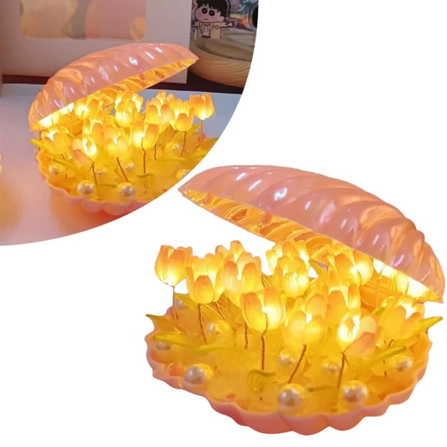Night Light Battery Operated Nightlight Cute Handmade Ambient Light Simulation Flower Table Lamp Decorative Reusable Flower Light For Home Desk,A Set Of Diy Night Light Desktop Ornaments Clearance