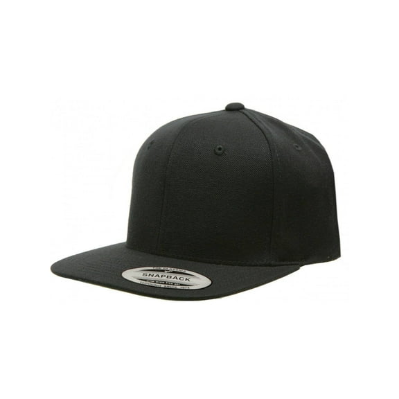 Yupoong Pro-Style Wool Blend Snap Back Blank Hat Baseball Cap 6098M - Black