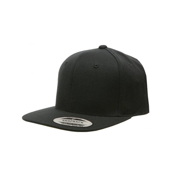Yupoong Pro-Style Wool Blend Snap Back Blank Hat Baseball Cap 6098M - Black