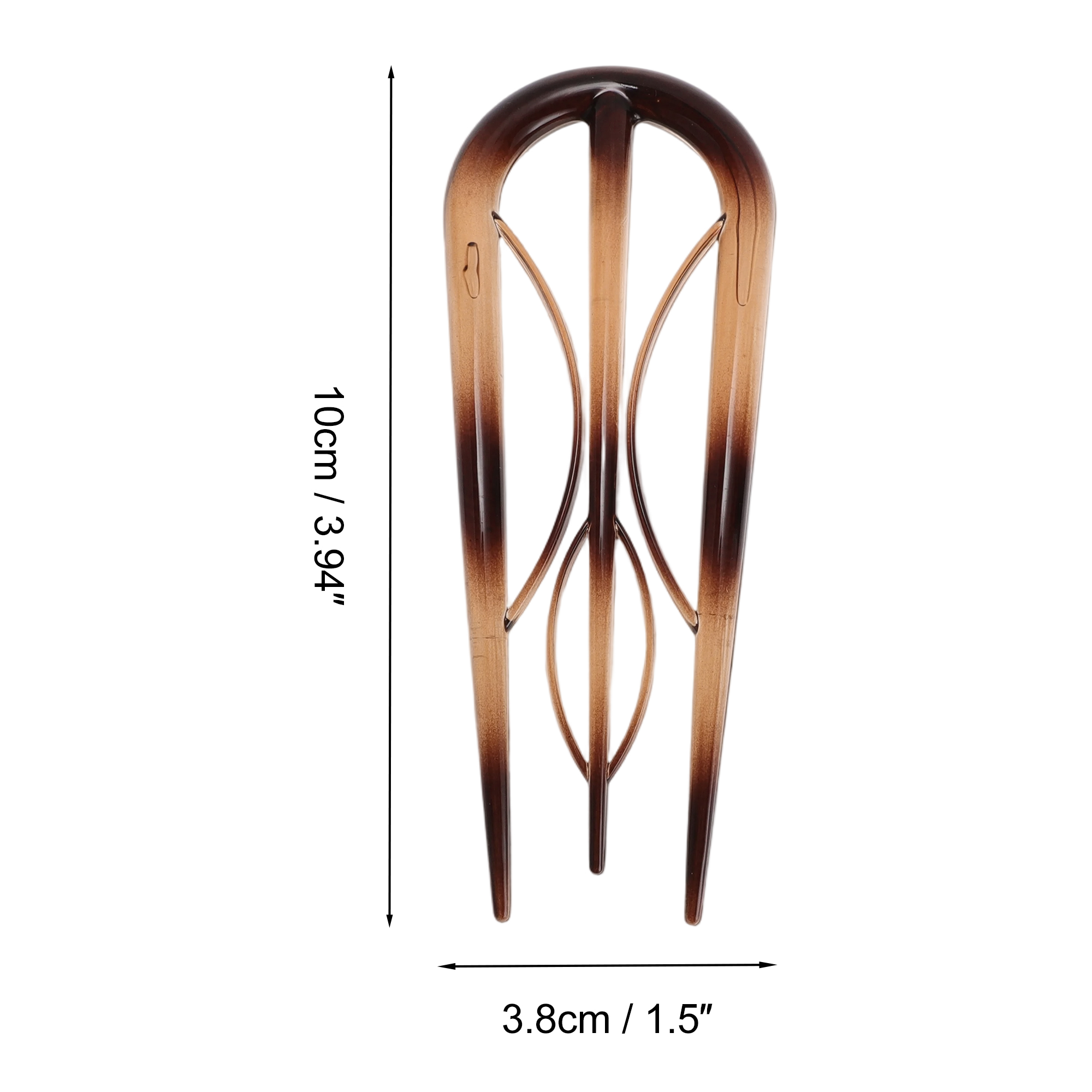 Unique Bargains U-shaped Hair Pin 3.94"x1.50" 1 Pc Glossy Brown