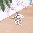 thumbnail image 2 of 2pcs Clover Keychain Thank You Words Gift Key Pendants Key Hanging Decoration Key Holder for Men Women (Pattern 1), 2 of 6