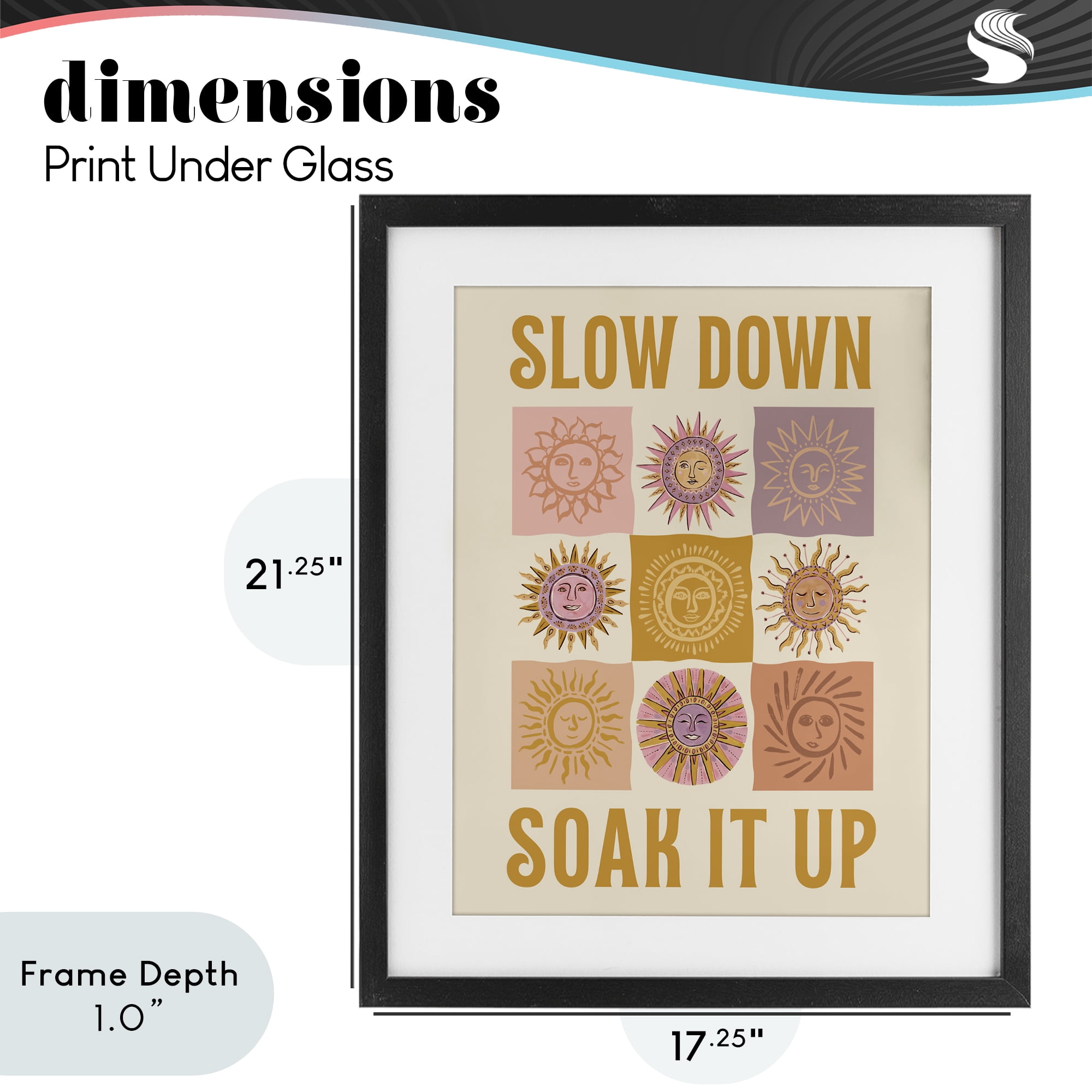 Stupell Industries Slow Down Soak It Up Black Framed Print Under Glass, design by Two If By Sea Studios