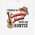 thumbnail image 4 of Inktastic I Listen to Country Music with My Auntie Guitar and Hat Boys or Girls Baby Bodysuit, 4 of 5