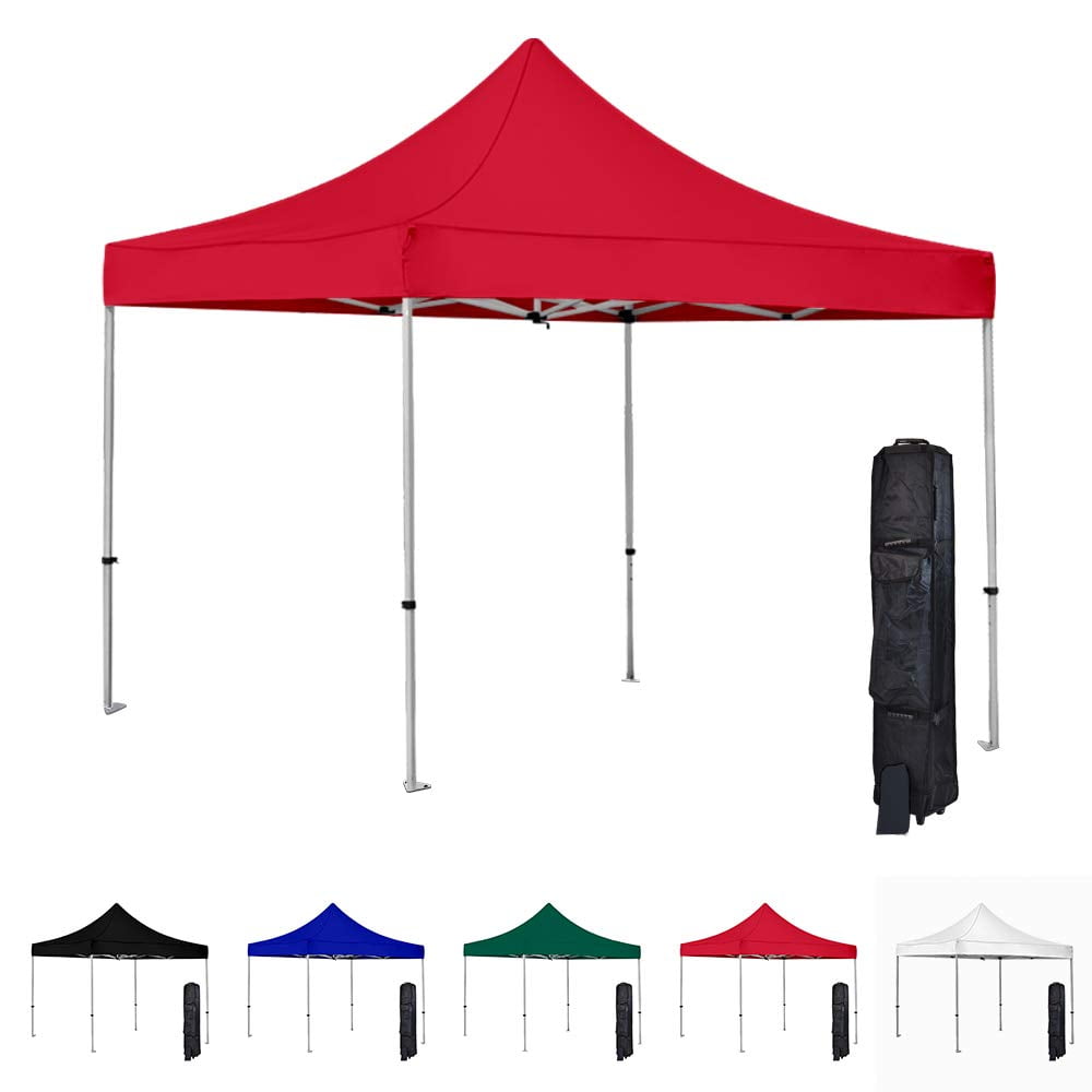 Red 10x10 Instant Canopy Tent CommercialGrade Aluminum Frame Water