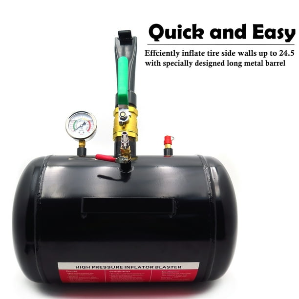 HTTMT- New 5 Gallon Air Tire Bead Seater Blaster Tool Seating Inflator Compatible With Truck ATV 145PSI Black [See Fitmen]