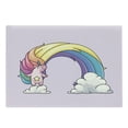 thumbnail image 1 of Rainbow Cutting Board, Funny Unicorn over Clouds Colorful Mane Print, Decorative Tempered Glass Cutting and Serving Board, in 3 Sizes, by Ambesonne, 1 of 2