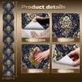 thumbnail image 3 of Baroque Peel and Stick Wallpaper Symmetrical Dark Damask Antique Gold Baroque Florals Wall Mural 17.7in x 9.8ft Self Adhesive Removable Wall Paper Renter Friendly Wallpaper for Bedroom Livingroom Men, 3 of 8