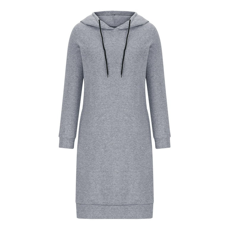 Augper Women Oversized Hoodie Dress Casual Sweatshirt Dress with