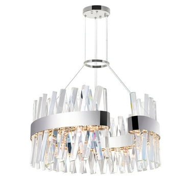 CWI Lighting Glace Contemporary Metal Chandelier with Dimmer in Chrome