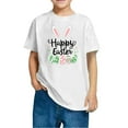 thumbnail image 3 of Jinhomg Cute Summer Tops for Kids Soft Comfort Short Sleeve Cotton T-Shirts Plain Bunny Rabbit Graphic Crew Neck Shirt Casual Daily Wear Spring Saving White 140, 3 of 5