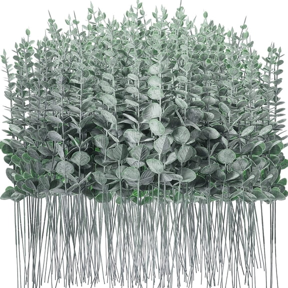 200 Pcs Eucalyptus Stems Faux Greenery Artificial Eucalyptus Leaves Eucalyptus Decor Greenery Stems Faux Greenery Branches for Wedding Centerpiece Flowers Bouquet Farmhouse Home Decor (Black)