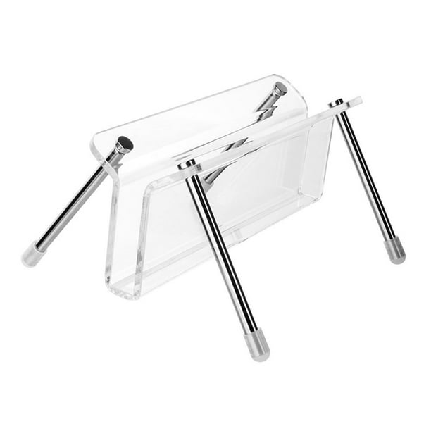 Soporte para discos, acrílico antideslizante, montaje simple, organizador portátil de escritorio para revistas, soporte de almacenamiento de álbumes p CUTICAT Estante de exhibición de discos