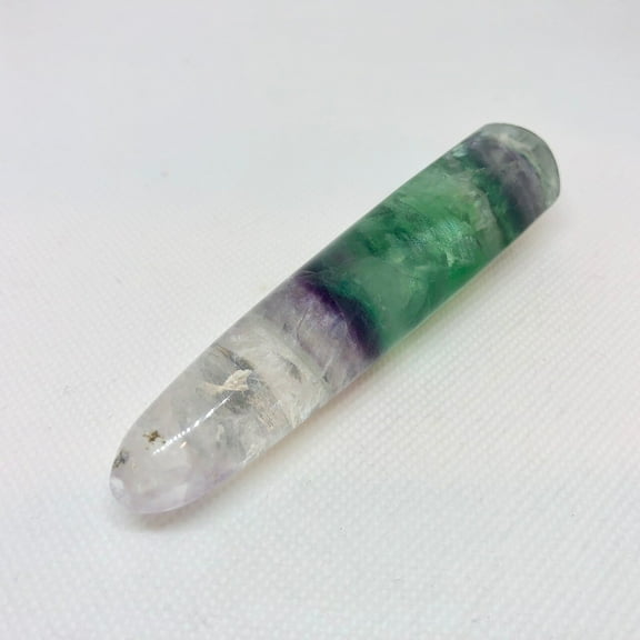 Multi-Hued 3 7/8 x 7/8 inches Fluorite Massage Crystal - Bring Peace 5434F