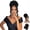 Black, variant on 2-in-1 Messy Bun Hair Piece with Long Side Bangs - Quick Drawstring Ponytail Extension Updo Wig Topper for Women Daily Fast Commute