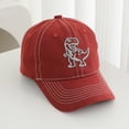 thumbnail image 4 of CAUYDY Kids Boys Embroidered Baseball Caps Baby Boy Sun Hat Toddler Dinosaur Trucker Hats 2T 3T 4T Boys Spring Summer Hats (Sizes 3-8 Years,H03-Red), 4 of 4
