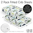 thumbnail image 2 of Sweet Jojo Designs Mod Dinosaur Blue and Green Fitted Crib Sheets 2 Piece Set, 2 of 6