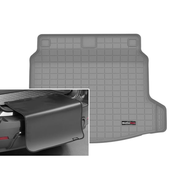 WeatherTech Cargo Trunk Liner with Bumper Protector compatible with Honda Civic, Civic Type R - Behind 2nd Row w/ Bumper Protector, Grey