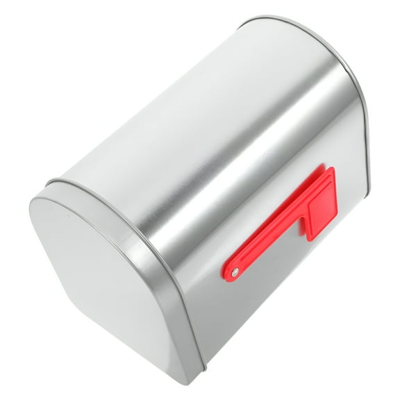 BESTSKY Small Metal Mailbox with Raised Signal Flags Post Mount Mailbox Tinplate Mailbox Toy for Classroom Playhouse Diy Craft Valentines Exchange and Decorating Activities