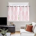 thumbnail image 4 of Pink Geometric Kitchen Curtains Window Panels, Morocco Modern Simple Abstract Aesthetic Insulated Window Treatment Curtain, Grommet Curtains for Bedroom/Living Room/Bathroom, 2 Piece 42"Wx54"L, 4 of 8