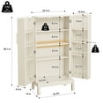 thumbnail image 3 of HLR 45" Kitchen Pantry Cabinet with Doors and Adjustable Shelves, Food Storage for Dining Room, Ivory White, 3 of 10