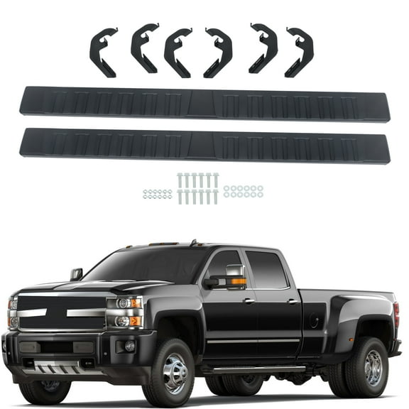 LABLT Black 6 Inch Running Boards Side Steps E03SS0114 Replacement for Chevy Silverado GMC Sierra 1500 2500HD 3500HD Double Cab 2019-2024