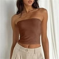thumbnail image 2 of MESSUEN Women's Tube Top Fitted Tank Tops for Women Basic Tops Tube for Crop Going Out Strapless Tank Bandeau Outfits 2024 Clothes Womens Tank Tops Casual Blouses for Women Khaki L, 2 of 9