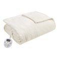 thumbnail image 1 of Serta 84" Polyester Fabric Microlight Heated Electric Blanket in Ivory, 1 of 5