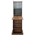 thumbnail image 7 of Convertible Folding Computer Desk - Foldable Writing Desk w/liding Glass Doors, Shelves & Pegboard, 7 of 7