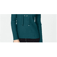thumbnail image 3 of INC International Concepts Women's Lace up Ribbed Knit Sweater Green Size Petite S, 3 of 3