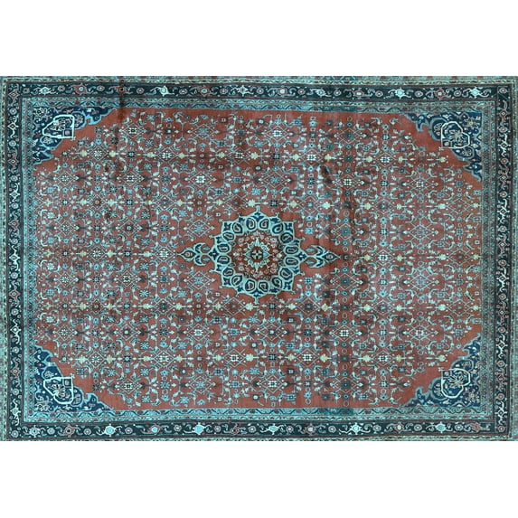 Ahgly Company Indoor Rectangle Persian Light Blue Traditional Area Rugs, 5' x 8'