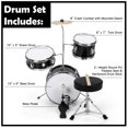thumbnail image 5 of Infans 13 Inch 3-Piece Kids Junior Beginner Drum Set w/Tom Snare Bass Drum Black, 5 of 7