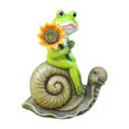 thumbnail image 4 of Estatua de rana para jardín, figurita de rana, escultura impermeable para el hogar, simulación en miniatura de resina. Pasto verde, 4 of 7