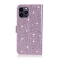 thumbnail image 4 of SaniMore for iPhone 14 Pro 6.1" Magnetic Glitter Love Flip Wallet Case with Card Slot & Kickstand, Premium PU Leather Case with Wrist Strap Shockproof Protective Case for Women Ladies Girls, Purple, 4 of 7