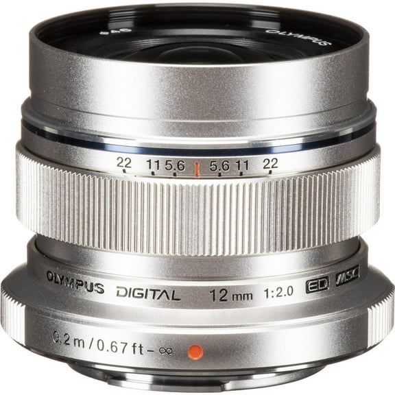 Olympus - M.Zuiko Digital ED 12mm f/2.0 Wide-Angle Lens for Most Micro Four Thirds Cameras - Silver