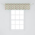 thumbnail image 2 of Ambesonne Flower Valance Pack of 2, Nordic Style Flourish Leaves, 54"X12", Apple Green Vermilion, 2 of 2