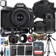 Canon EOS R50 Mirrorless Camera with 18-45mm and 55-210mm Lenses Kit + 420-800mm Super Telephoto Lens + SanDisk 128 GB Memory Card + Camera Case + More (International Version)