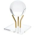 thumbnail image 2 of Plymor Clear Acrylic Base with 3 Angled Brass Pegs to Hold Egg, Marble, Ball or Sphere, 4" H x 4" W x 2.5" D (2 Pack), 2 of 2