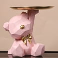 thumbnail image 3 of Estatuilla de soporte de llave de oso geométrico decoración de escritorio de resina para cafetería de oficina, 3 of 8