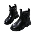 thumbnail image 2 of Lutiedan Girls Ankle Boots with Side Zipper Comfort Slip-Resistant Shoes Bow Decor Princess Boots for Toddler Little Big Kids,Black,27, 2 of 7