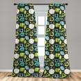 thumbnail image 5 of Ambesonne Grunge Curtains, Sketchy Geometric Art, Pair of 28"x63", Multicolor, 5 of 5