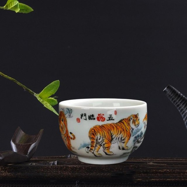Tazas de té de cerámica chinas Taza de té japonesa Kung Fu chino Tazas de té sin asas Taza de té para vacaciones Teahouse Party Cocina Regalos de Macarena Taza para té