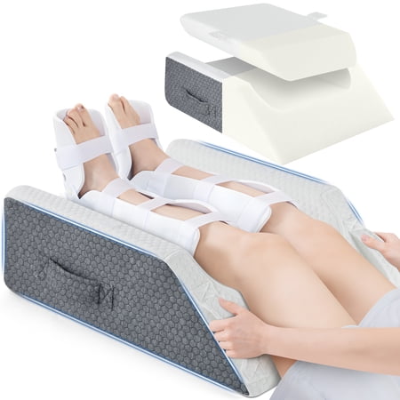 KAIPARA Leg Elevation Pillows, Wedge Pillow for After Surgery, Height Adjustable Memory Foam Leg Support, Leg Pillow for Back, Knee, Hip, and Ankle Pain Relief